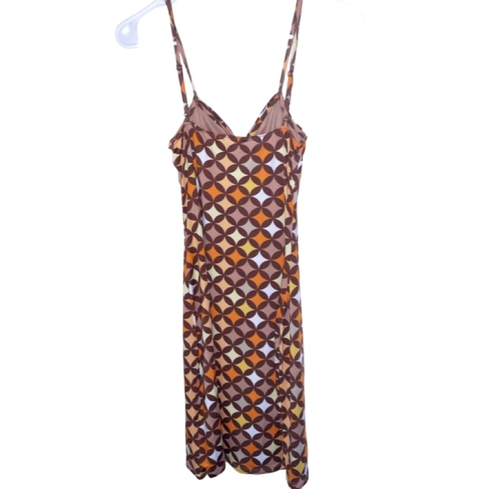 “NO COMMENT” Retro Geo Printed Mini Dress - Picture 3 of 3